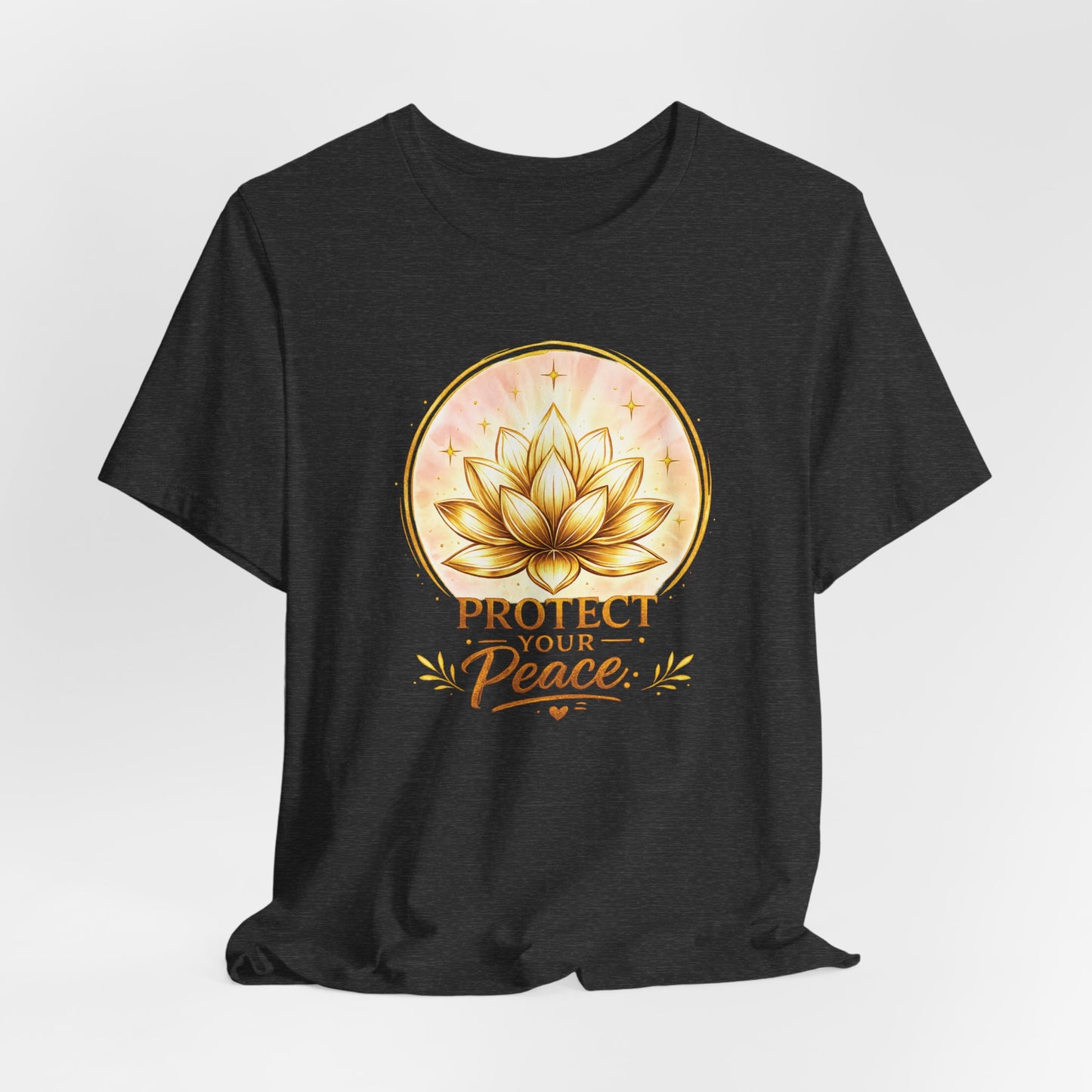 Protect Your Peace Lotus Tee — Spiritual Yoga Shirt for Mindfulness & Self-Care