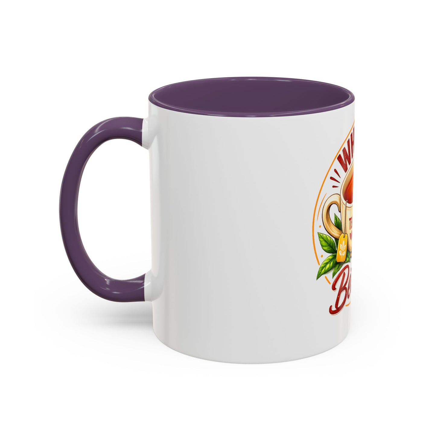 Accent Coffee Mug — "What Is Better?" Tea vs Coffee Split Design