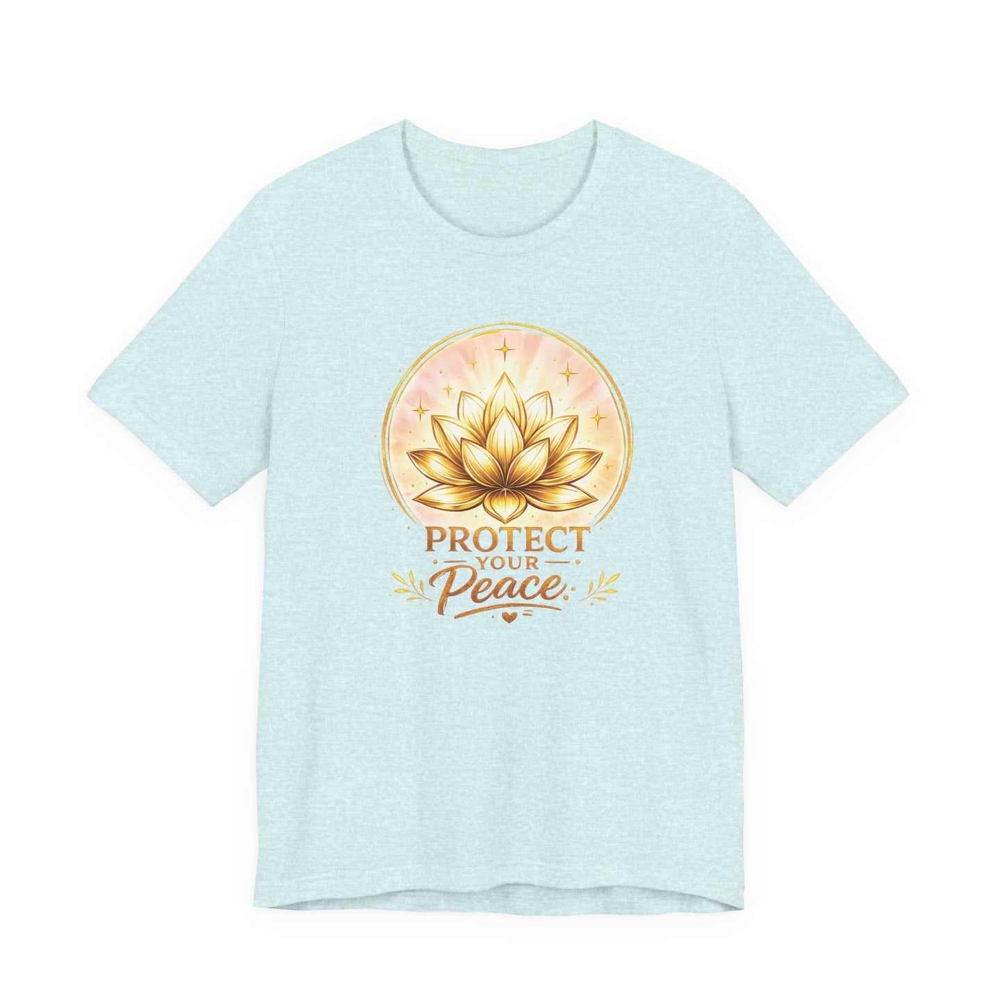 Protect Your Peace Lotus Tee — Spiritual Yoga Shirt for Mindfulness & Self-Care