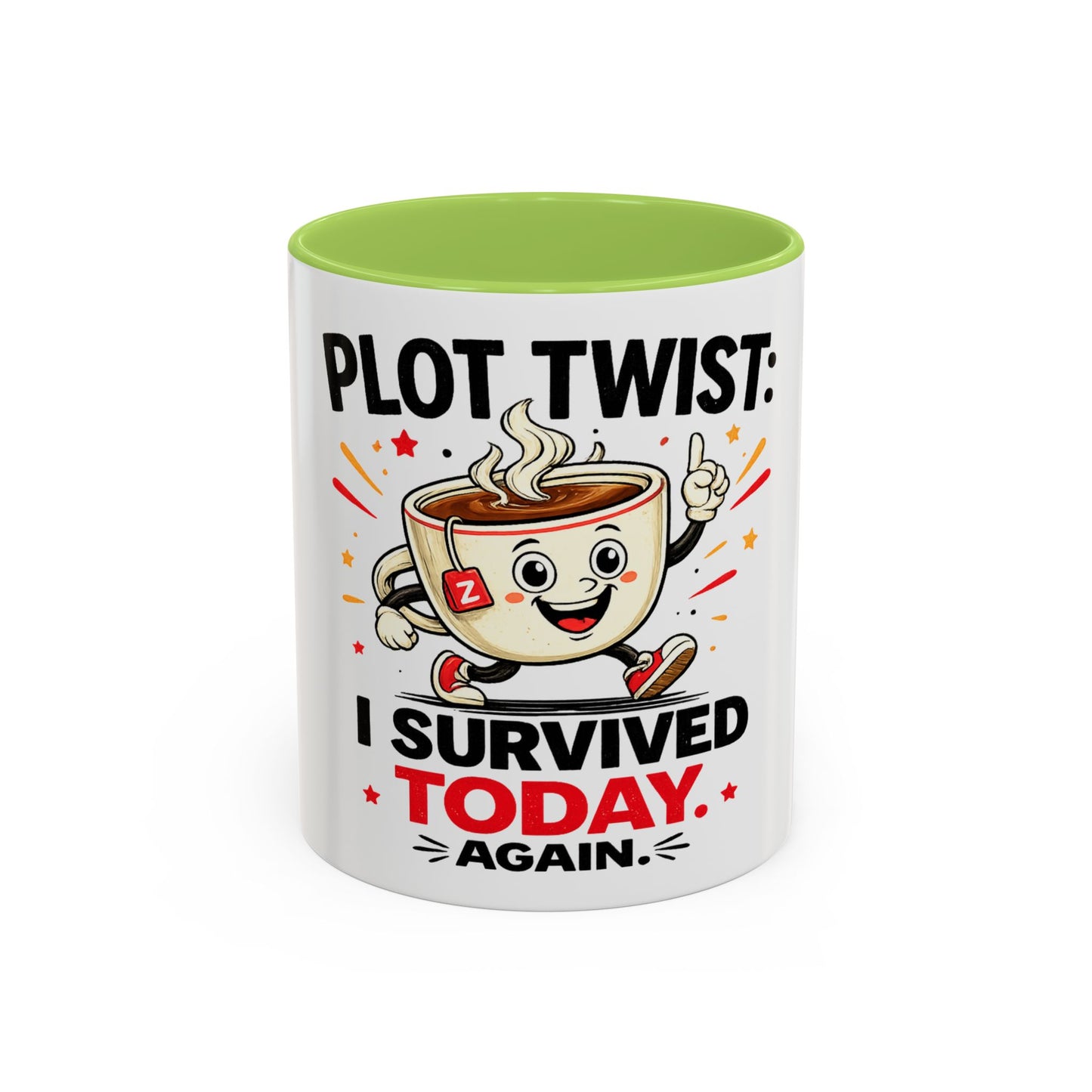 Coffee Mug — "Plot Twist: I Survived Today. Again." Novelty Ceramic Accent Cup