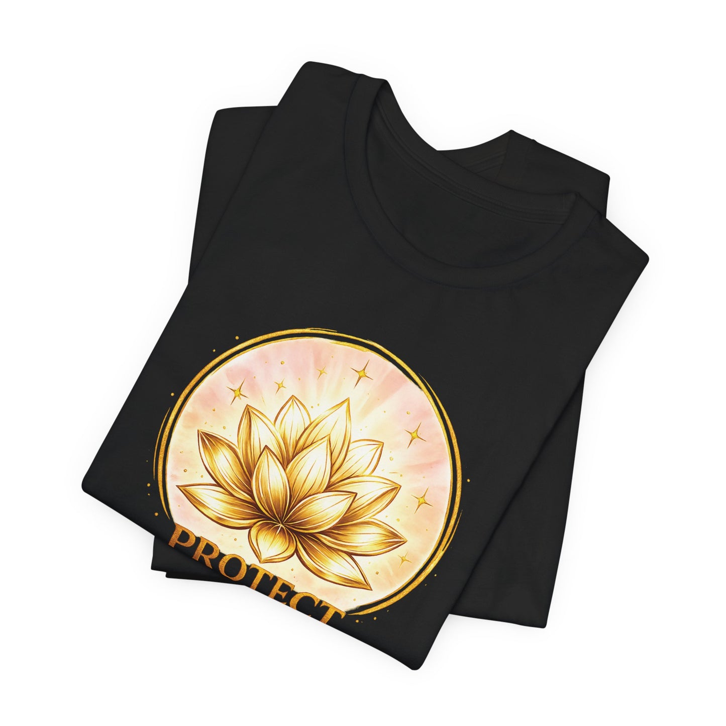 Protect Your Peace Lotus Tee — Spiritual Yoga Shirt for Mindfulness & Self-Care