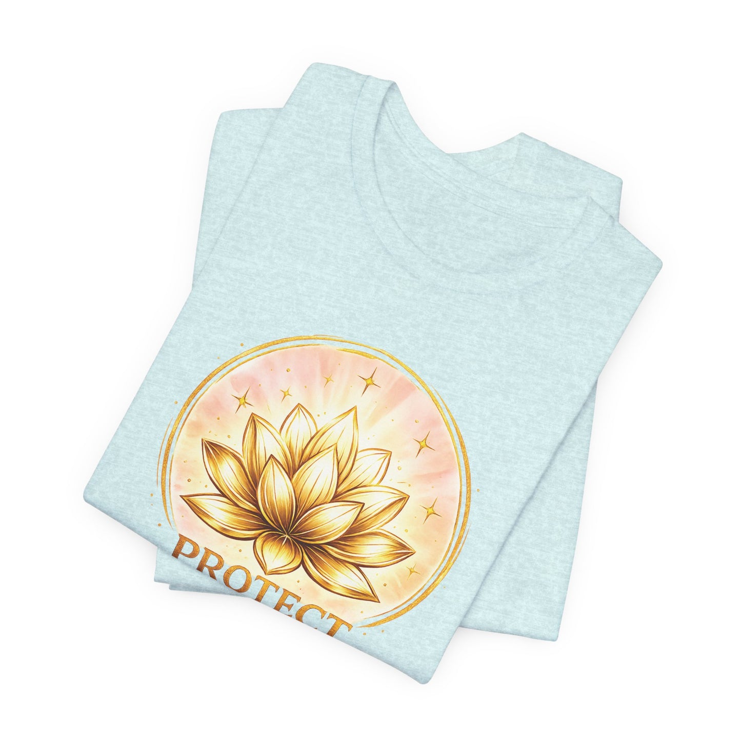 Protect Your Peace Lotus Tee — Spiritual Yoga Shirt for Mindfulness & Self-Care