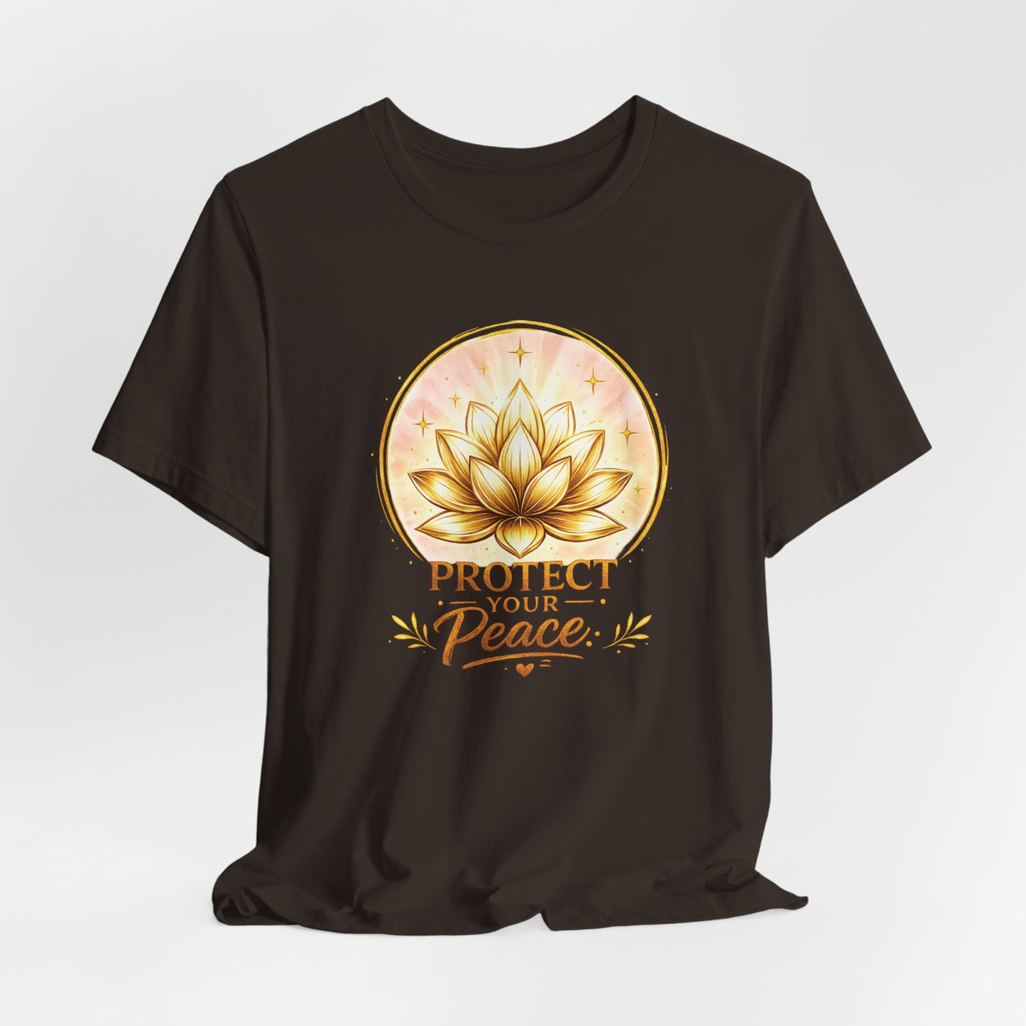 Protect Your Peace Lotus Tee — Spiritual Yoga Shirt for Mindfulness & Self-Care