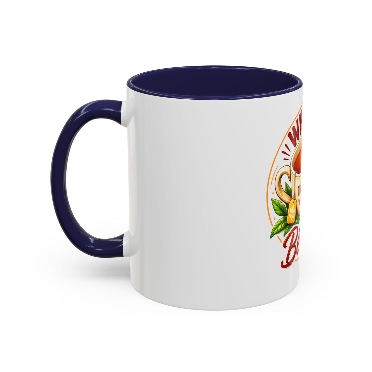Accent Coffee Mug — "What Is Better?" Tea vs Coffee Split Design