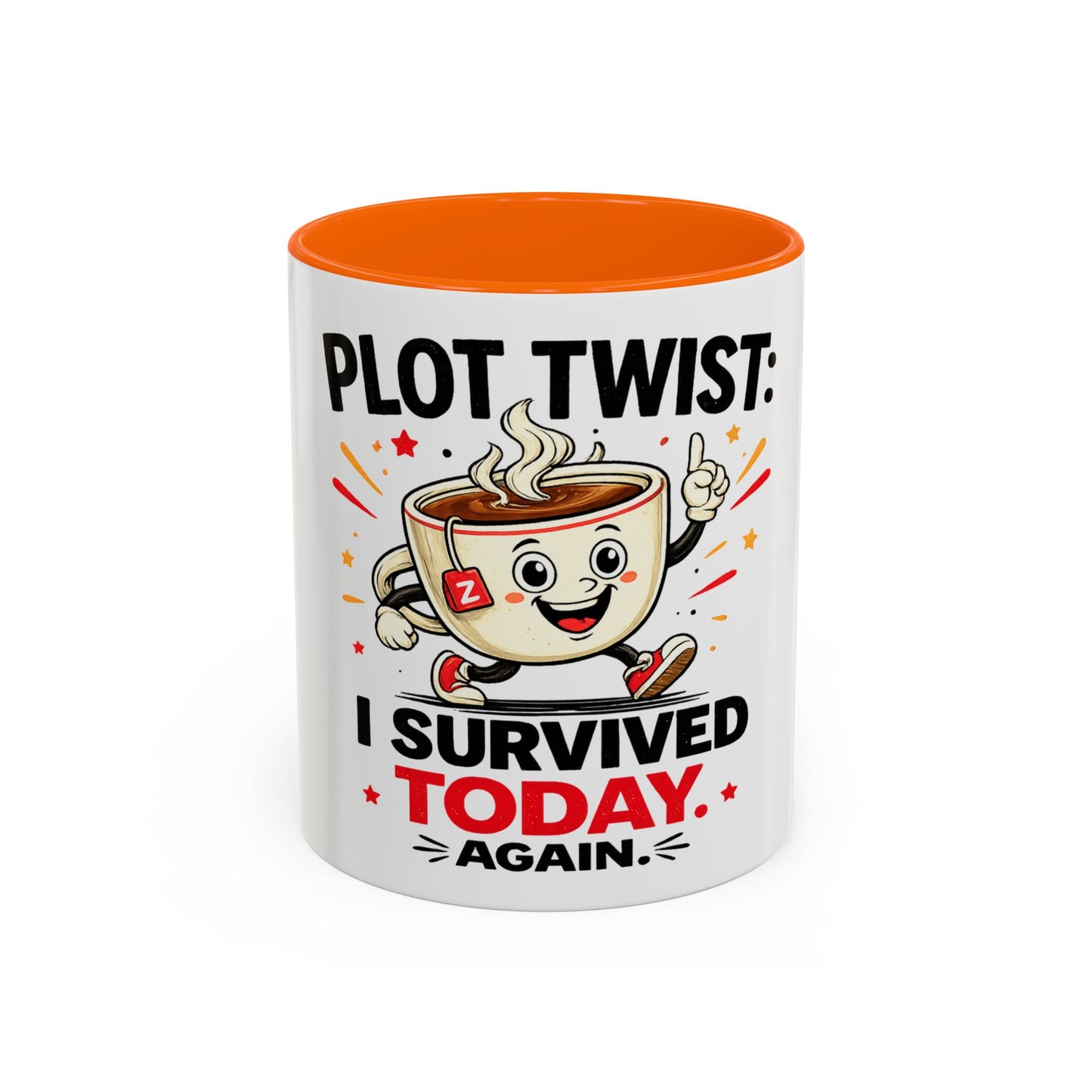 Coffee Mug — "Plot Twist: I Survived Today. Again." Novelty Ceramic Accent Cup