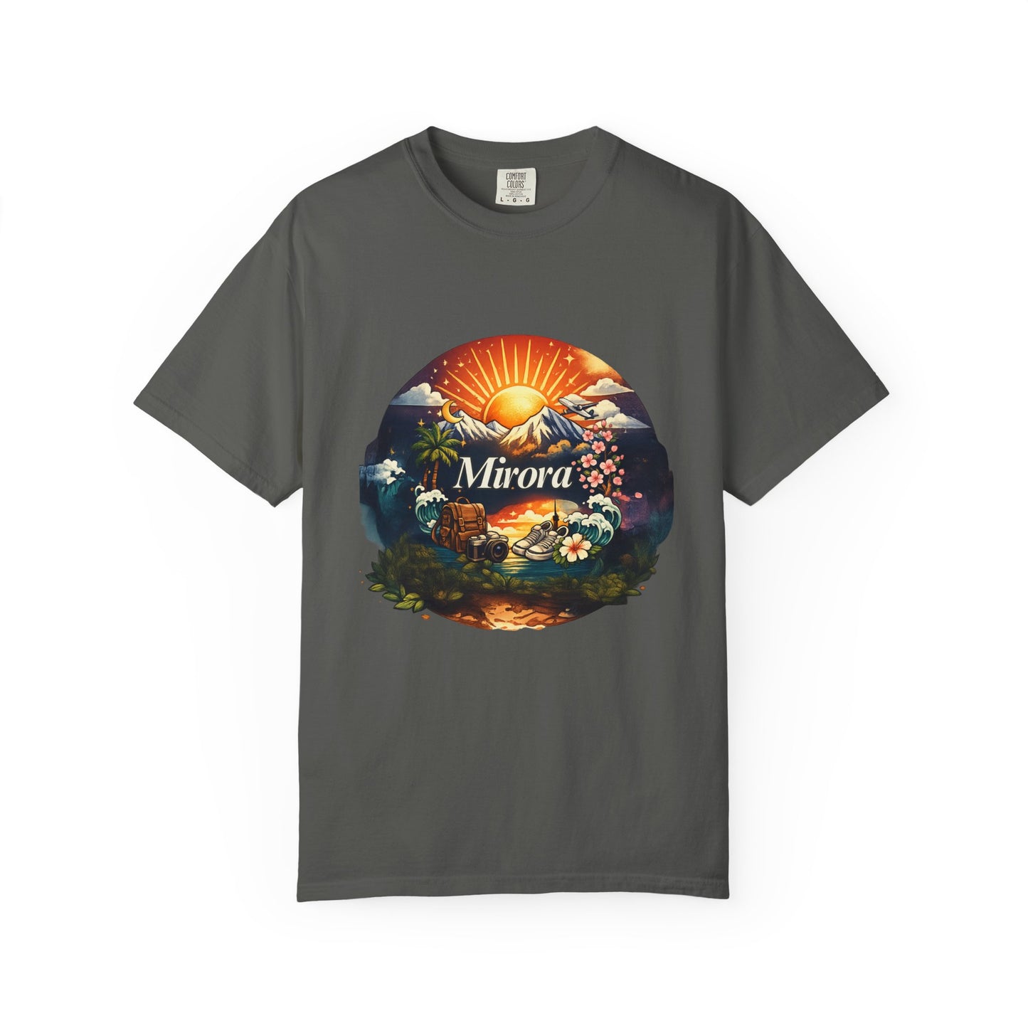 Sunrise Island T-Shirt — 'Aurora' Tropical Sunset Graphic Tee