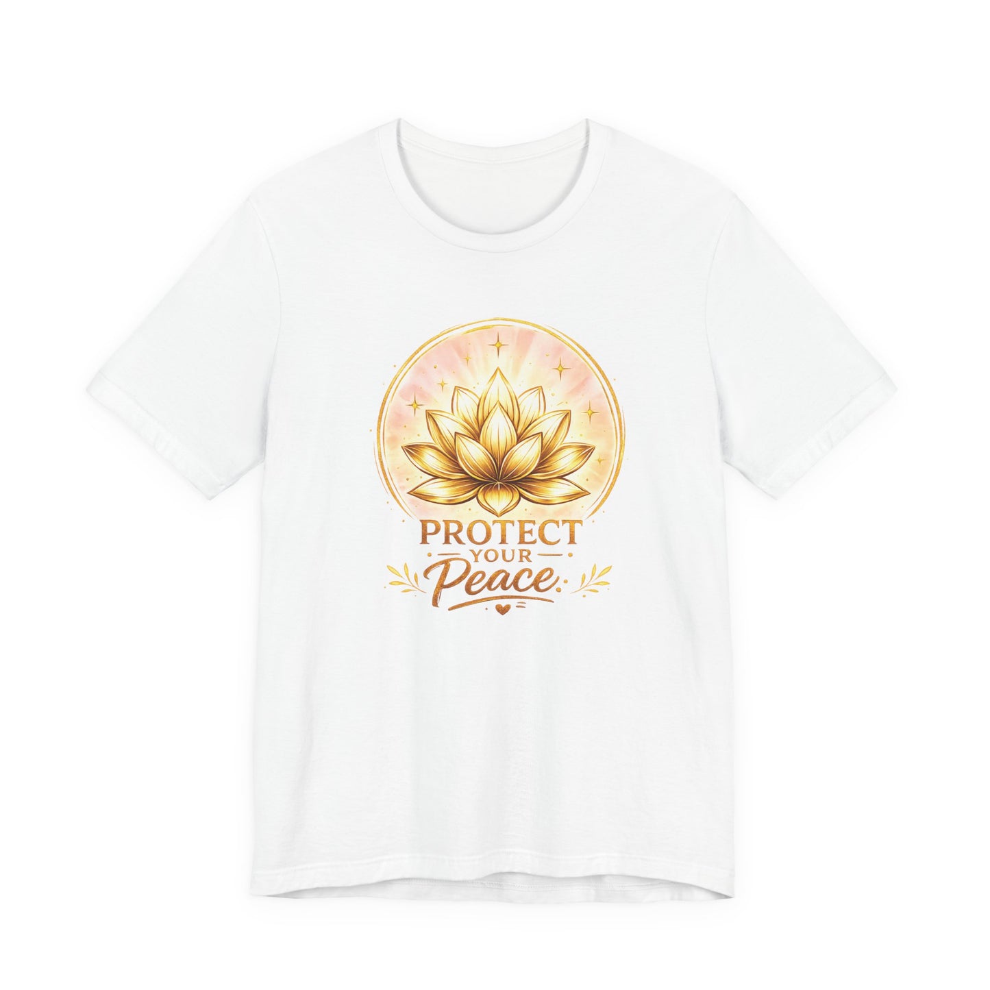 Protect Your Peace Lotus Tee — Spiritual Yoga Shirt for Mindfulness & Self-Care
