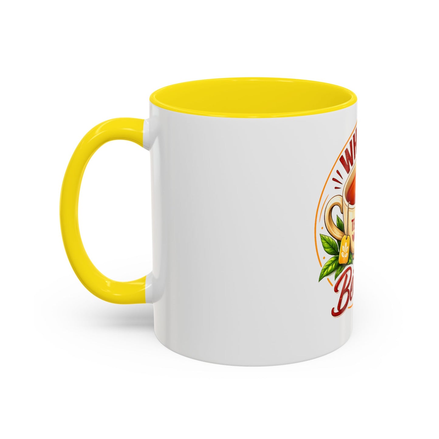 Accent Coffee Mug — "What Is Better?" Tea vs Coffee Split Design