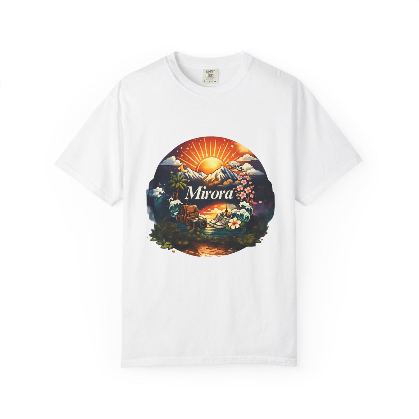 Sunrise Island T-Shirt — 'Aurora' Tropical Sunset Graphic Tee