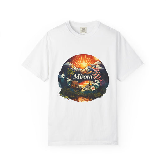 Sunrise Island T-Shirt — 'Aurora' Tropical Sunset Graphic Tee
