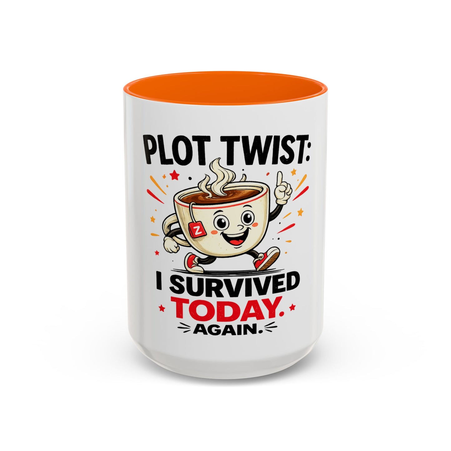 Coffee Mug — "Plot Twist: I Survived Today. Again." Novelty Ceramic Accent Cup