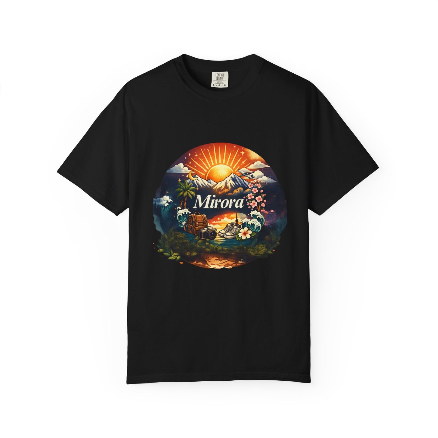 Sunrise Island T-Shirt — 'Aurora' Tropical Sunset Graphic Tee
