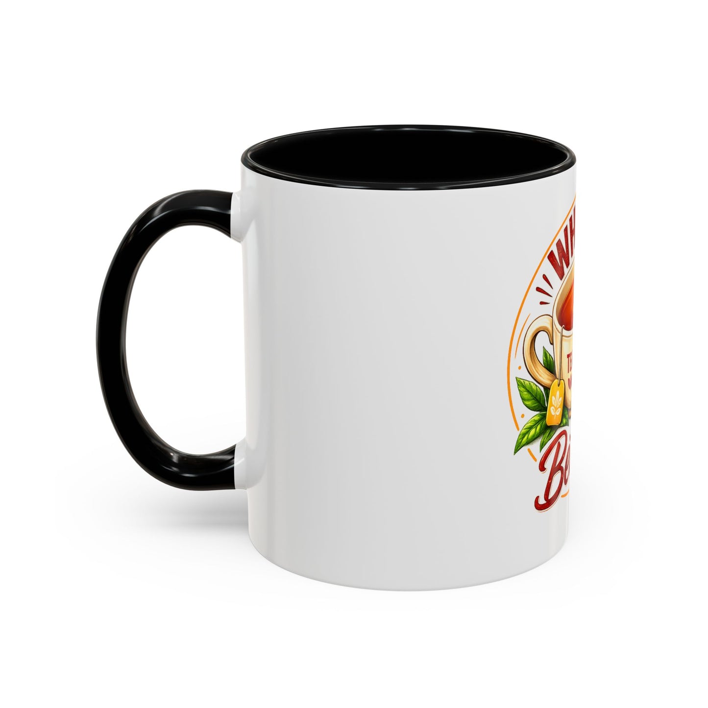 Accent Coffee Mug — "What Is Better?" Tea vs Coffee Split Design
