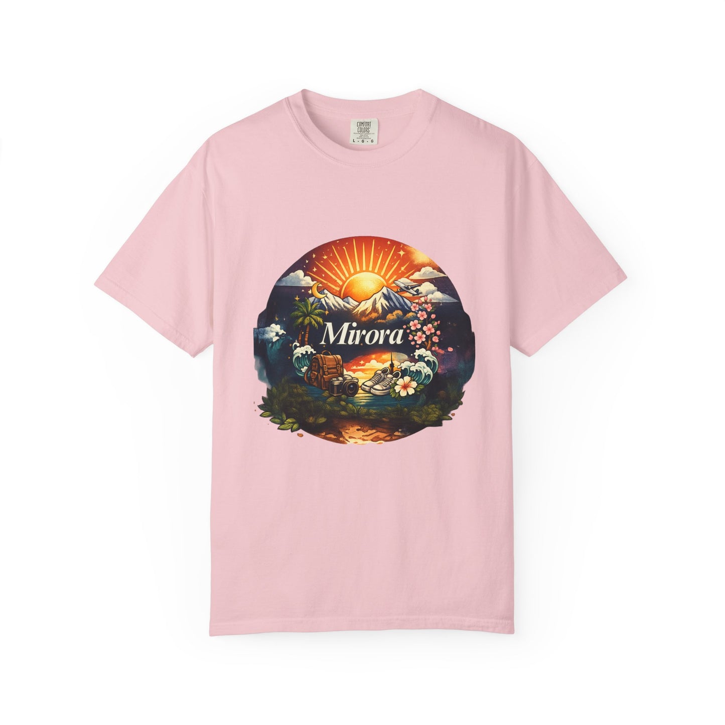 Sunrise Island T-Shirt — 'Aurora' Tropical Sunset Graphic Tee