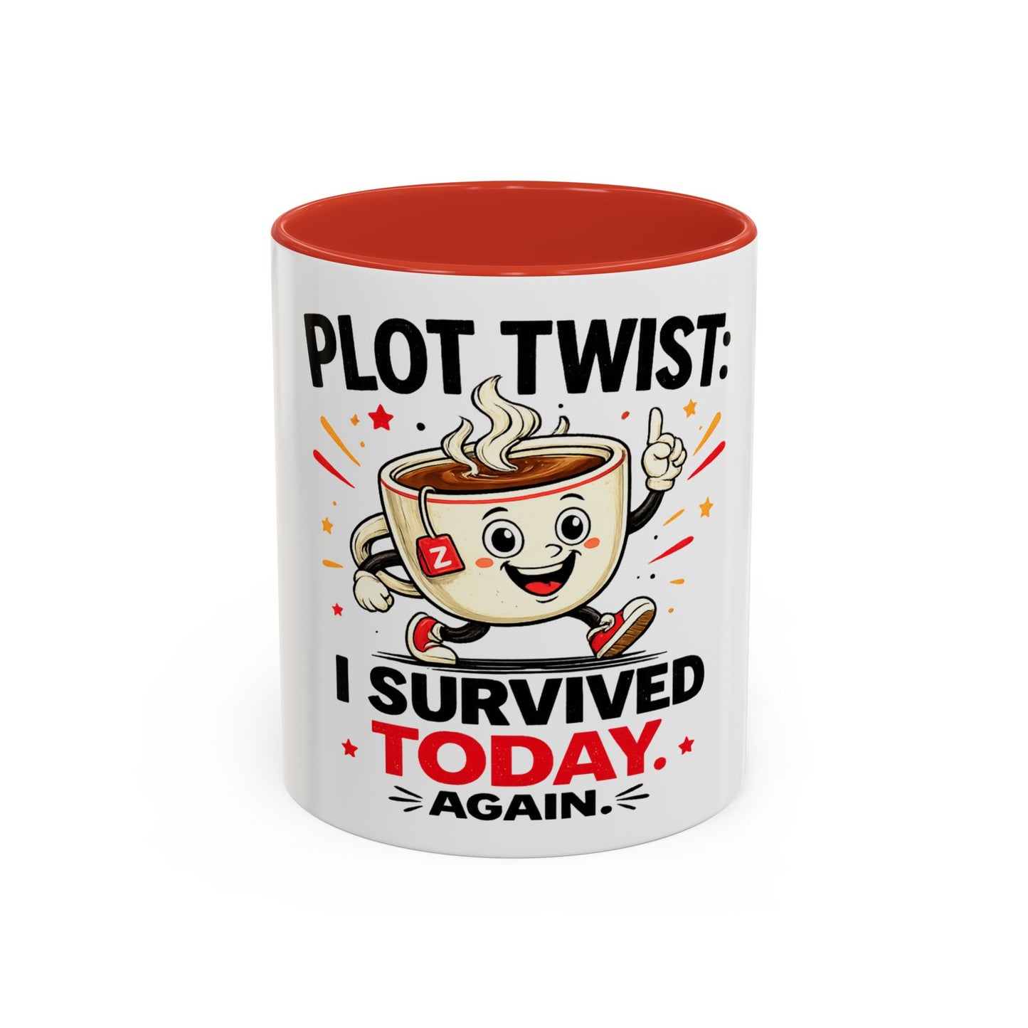 Coffee Mug — "Plot Twist: I Survived Today. Again." Novelty Ceramic Accent Cup