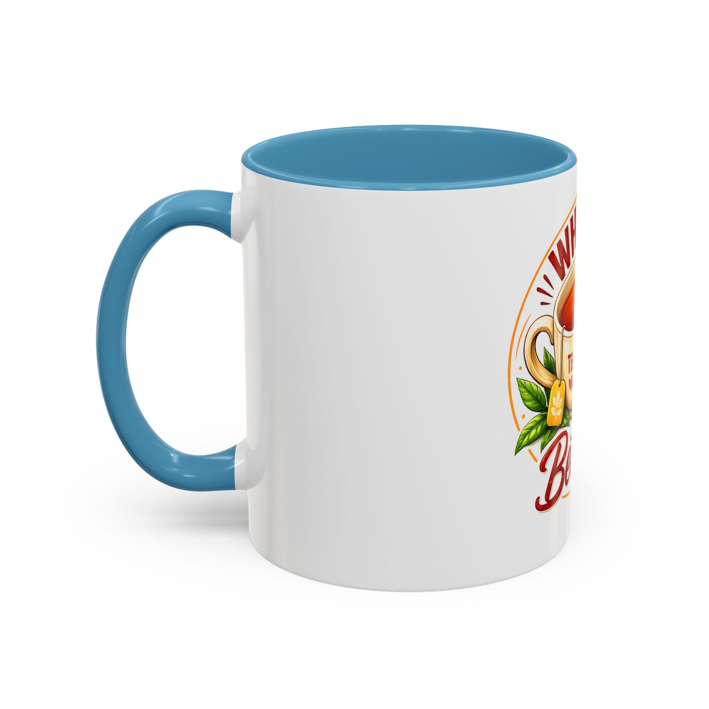 Accent Coffee Mug — "What Is Better?" Tea vs Coffee Split Design