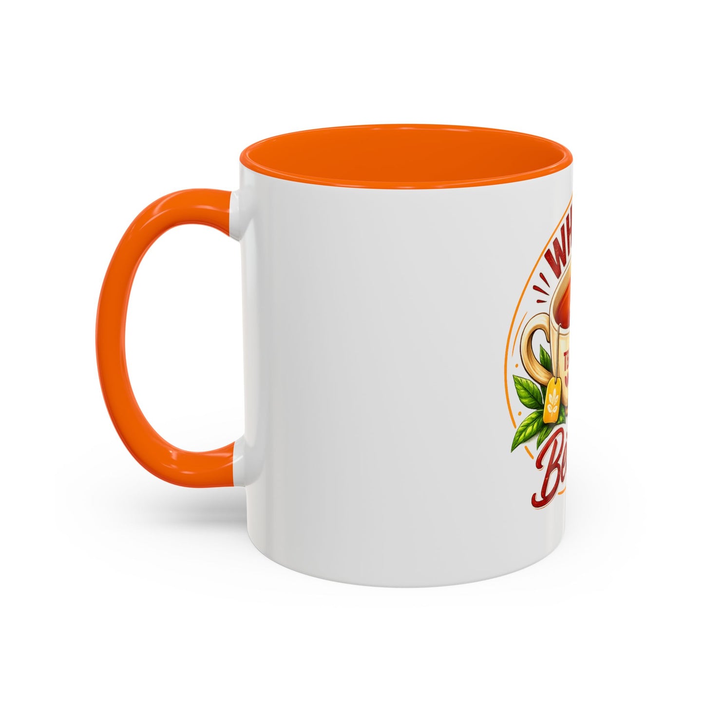 Accent Coffee Mug — "What Is Better?" Tea vs Coffee Split Design