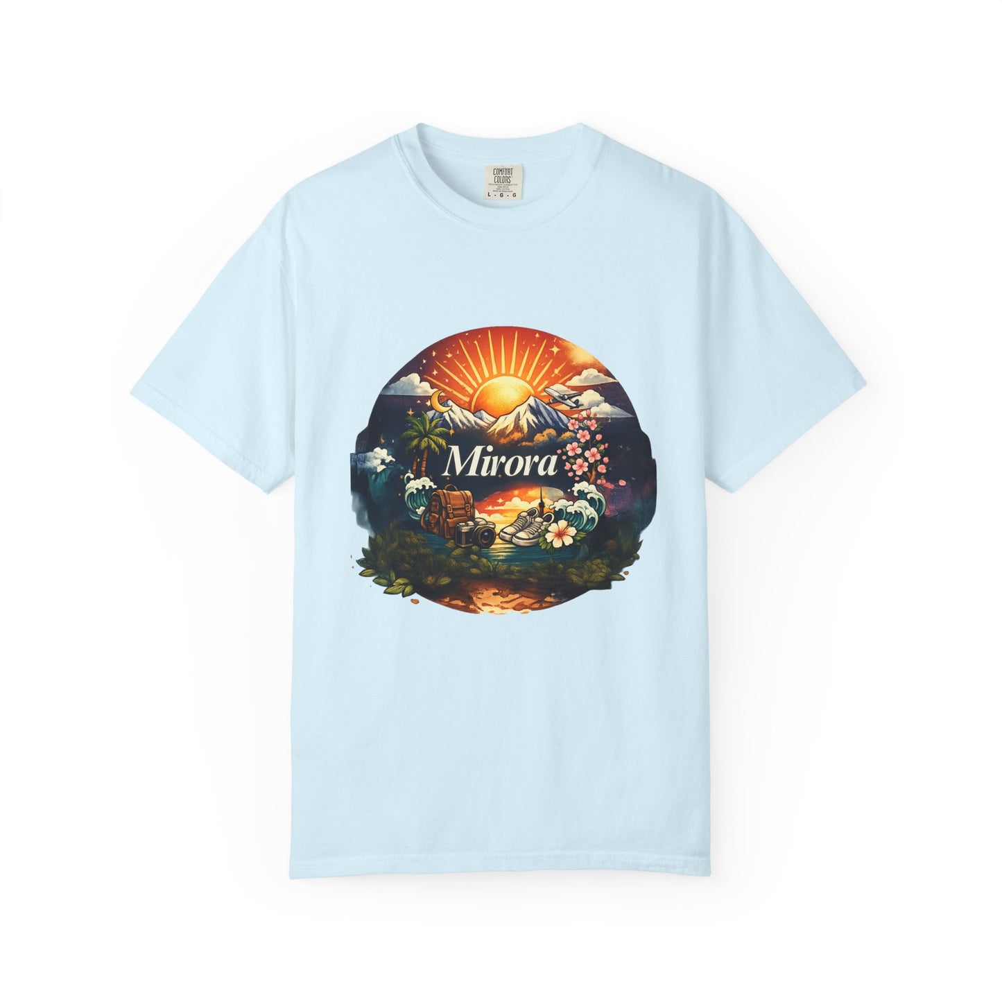 Sunrise Island T-Shirt — 'Aurora' Tropical Sunset Graphic Tee