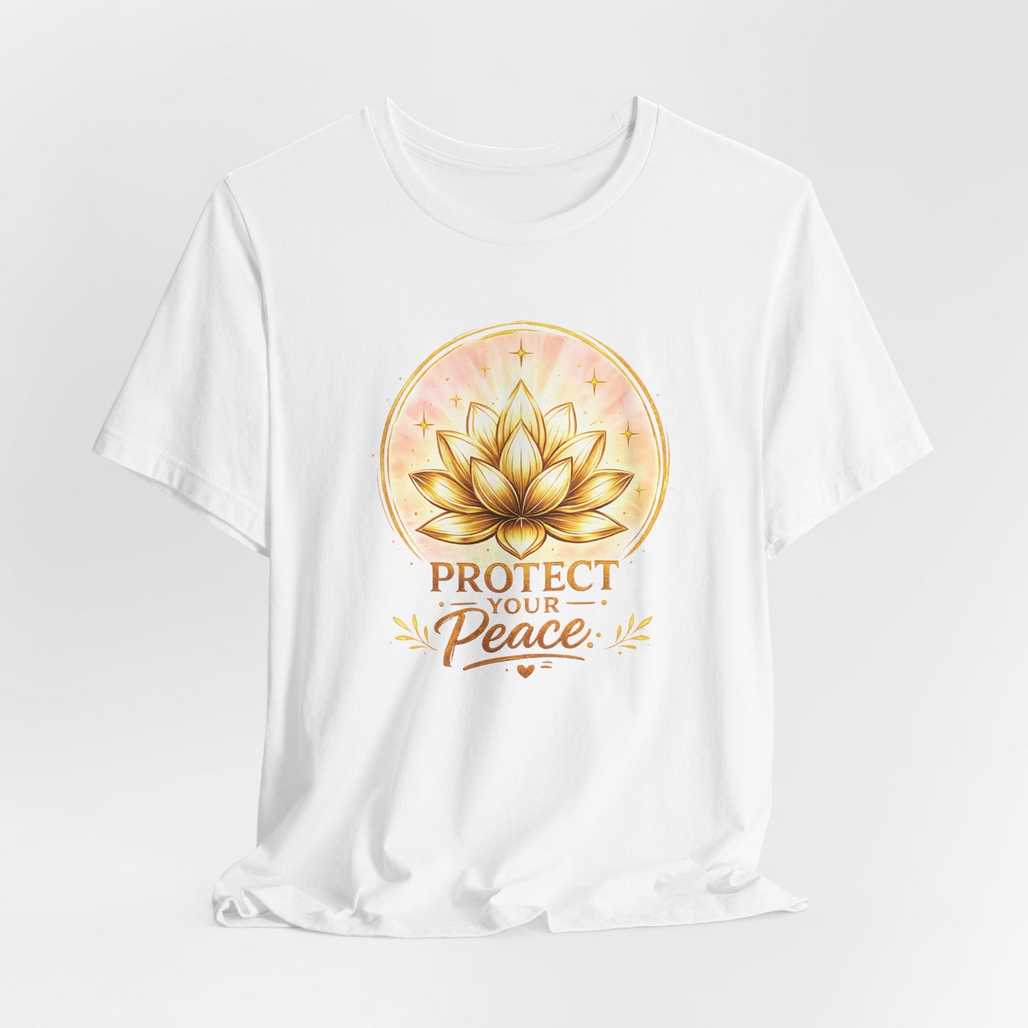 Protect Your Peace Lotus Tee — Spiritual Yoga Shirt for Mindfulness & Self-Care