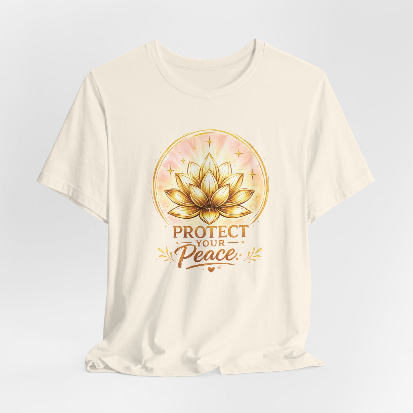 Protect Your Peace Lotus Tee — Spiritual Yoga Shirt for Mindfulness & Self-Care