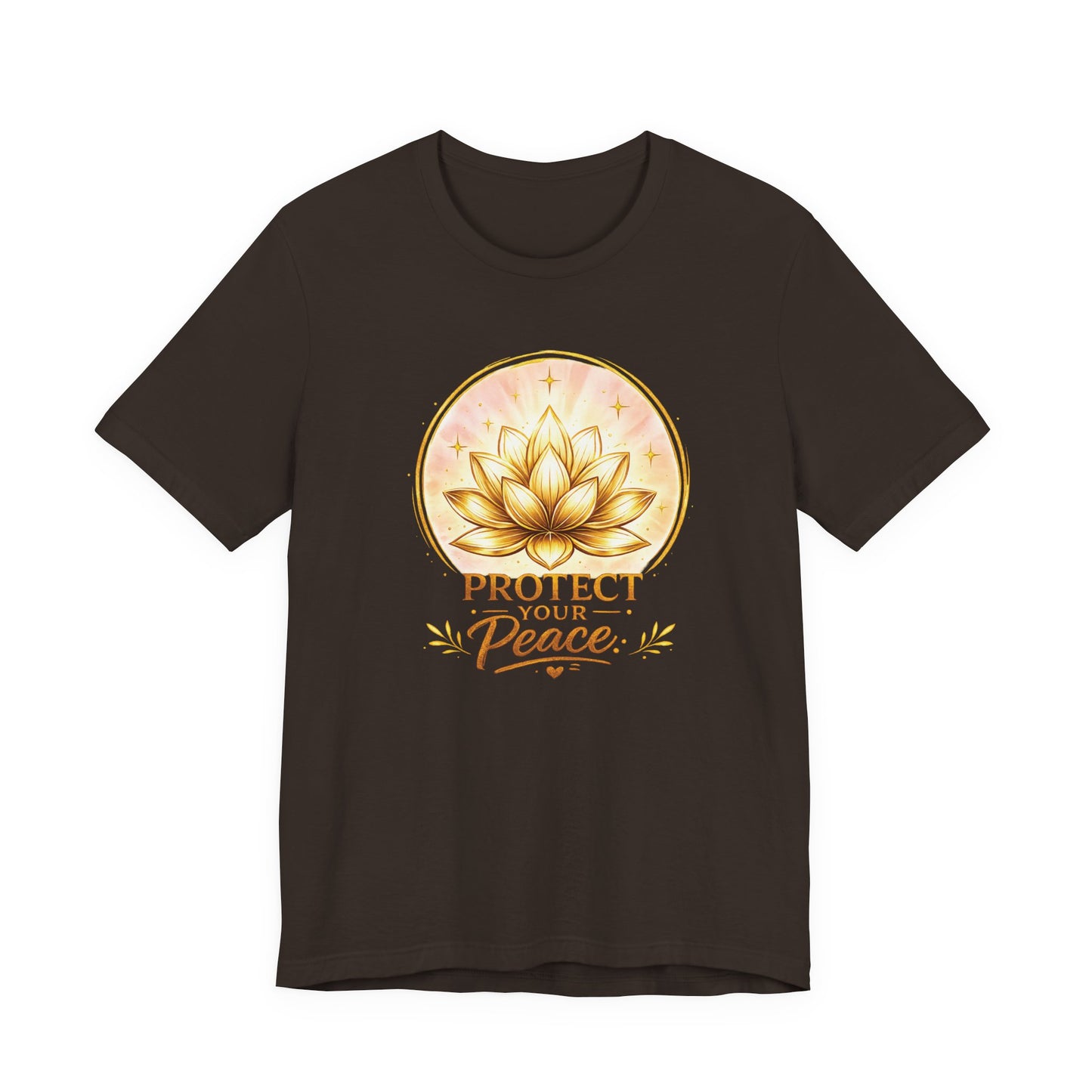 Protect Your Peace Lotus Tee — Spiritual Yoga Shirt for Mindfulness & Self-Care