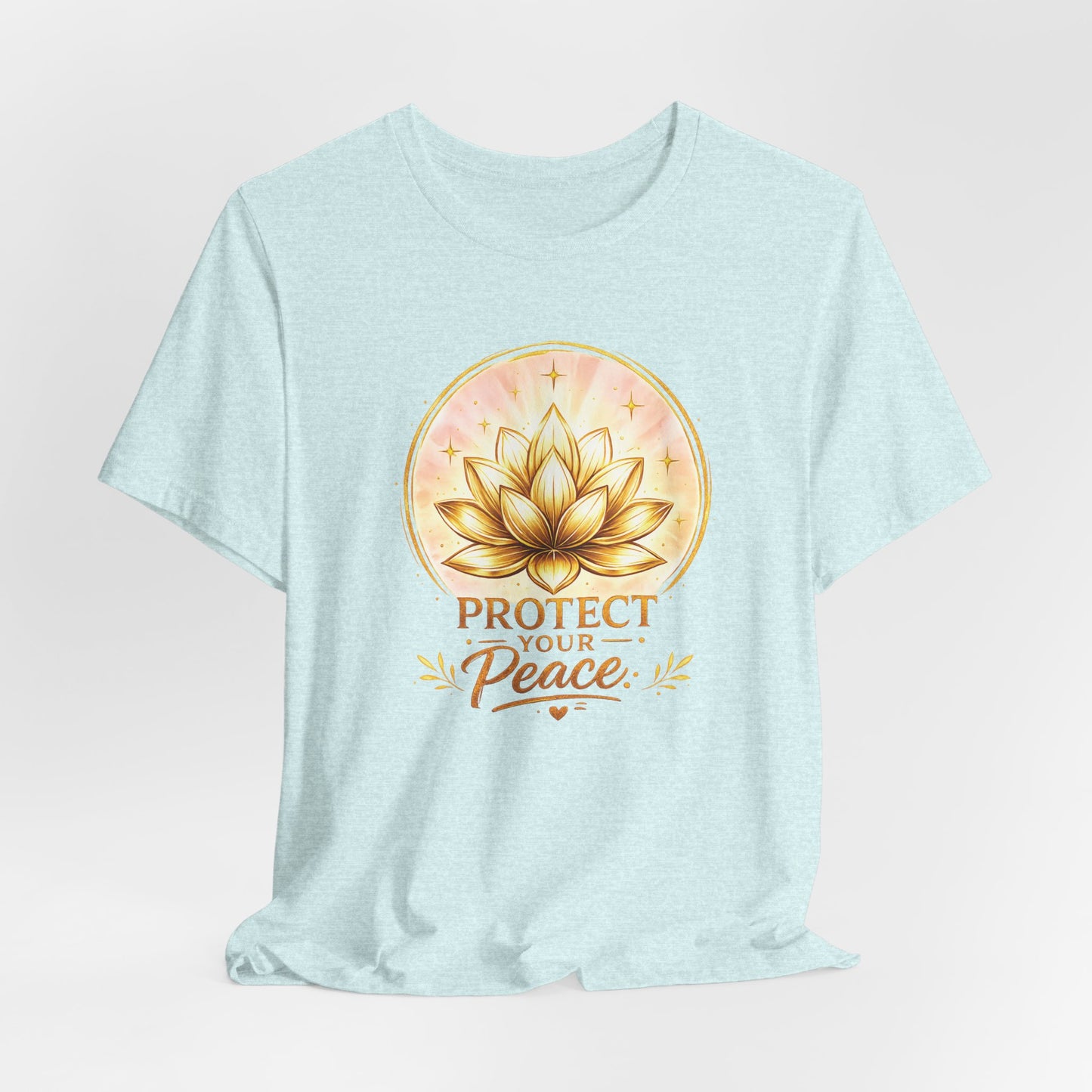 Protect Your Peace Lotus Tee — Spiritual Yoga Shirt for Mindfulness & Self-Care