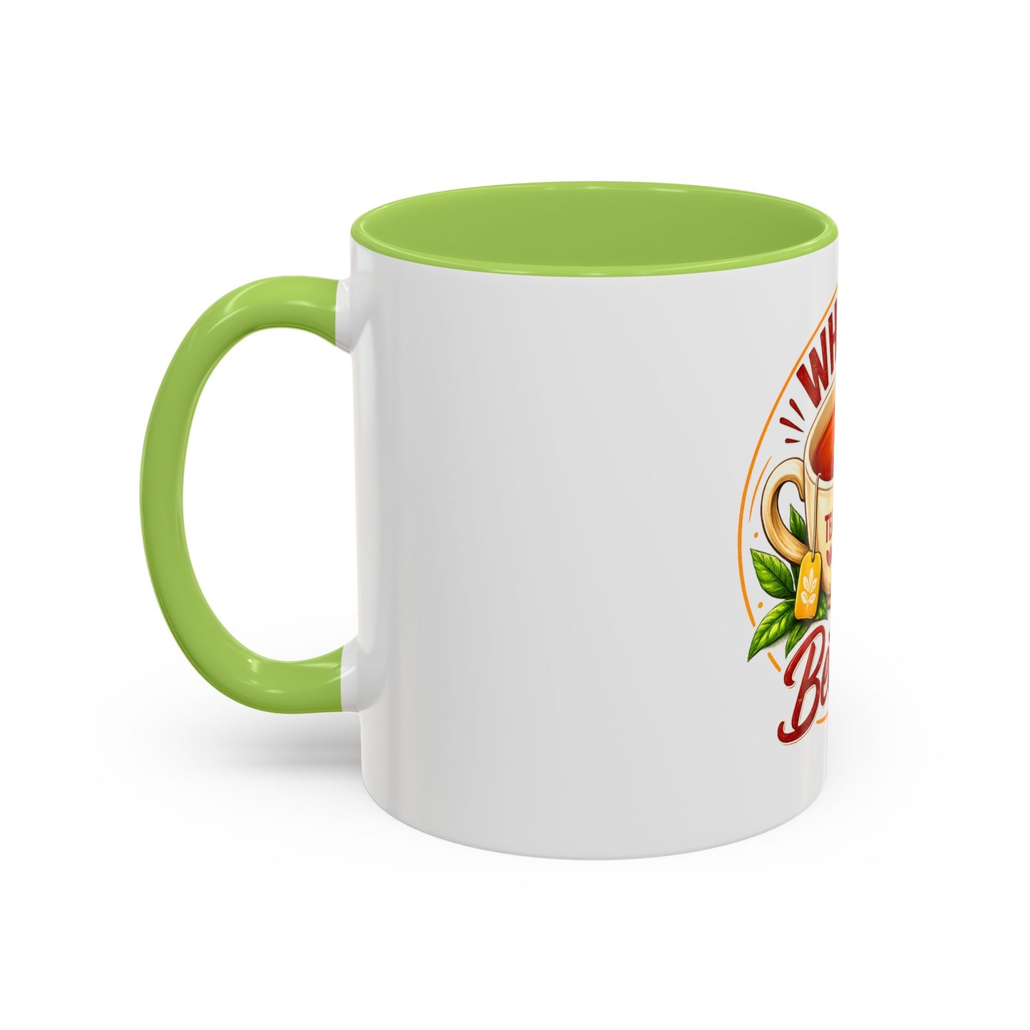 Accent Coffee Mug — "What Is Better?" Tea vs Coffee Split Design