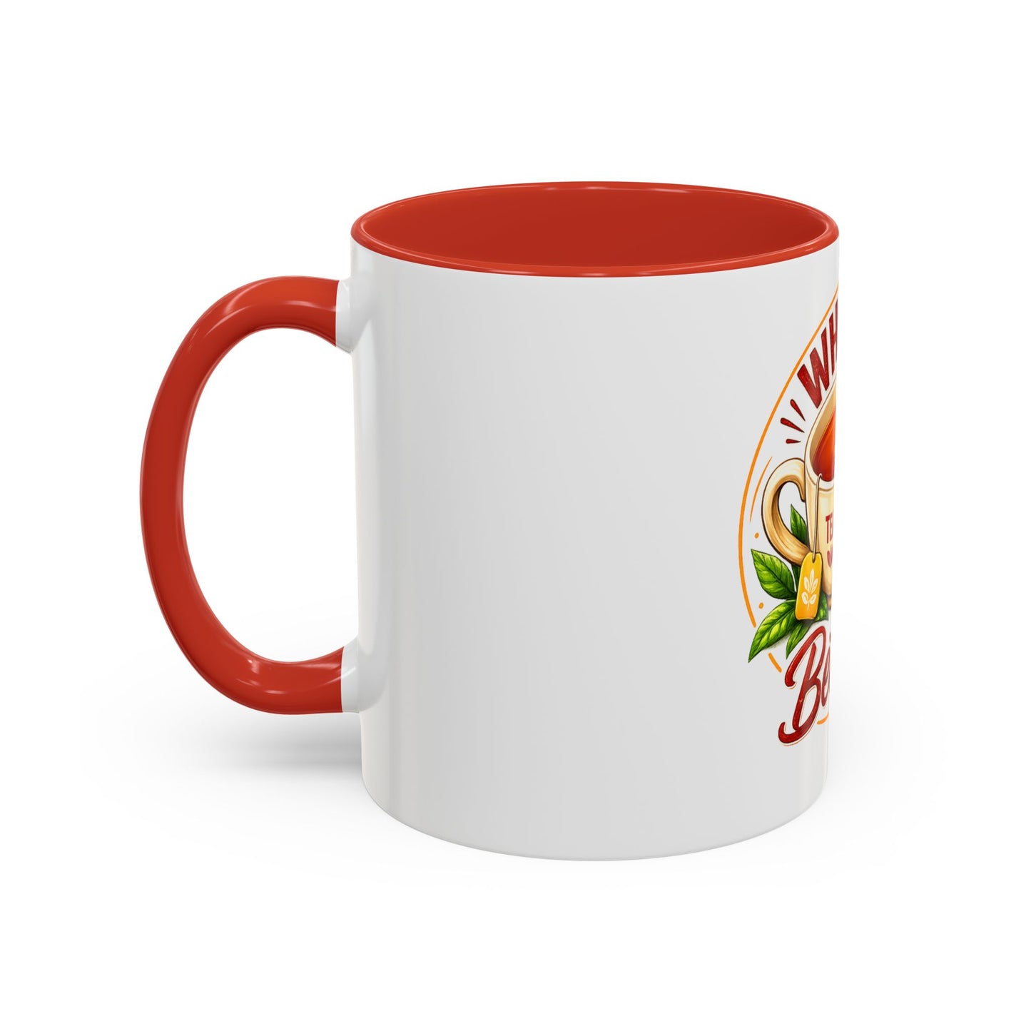 Accent Coffee Mug — "What Is Better?" Tea vs Coffee Split Design