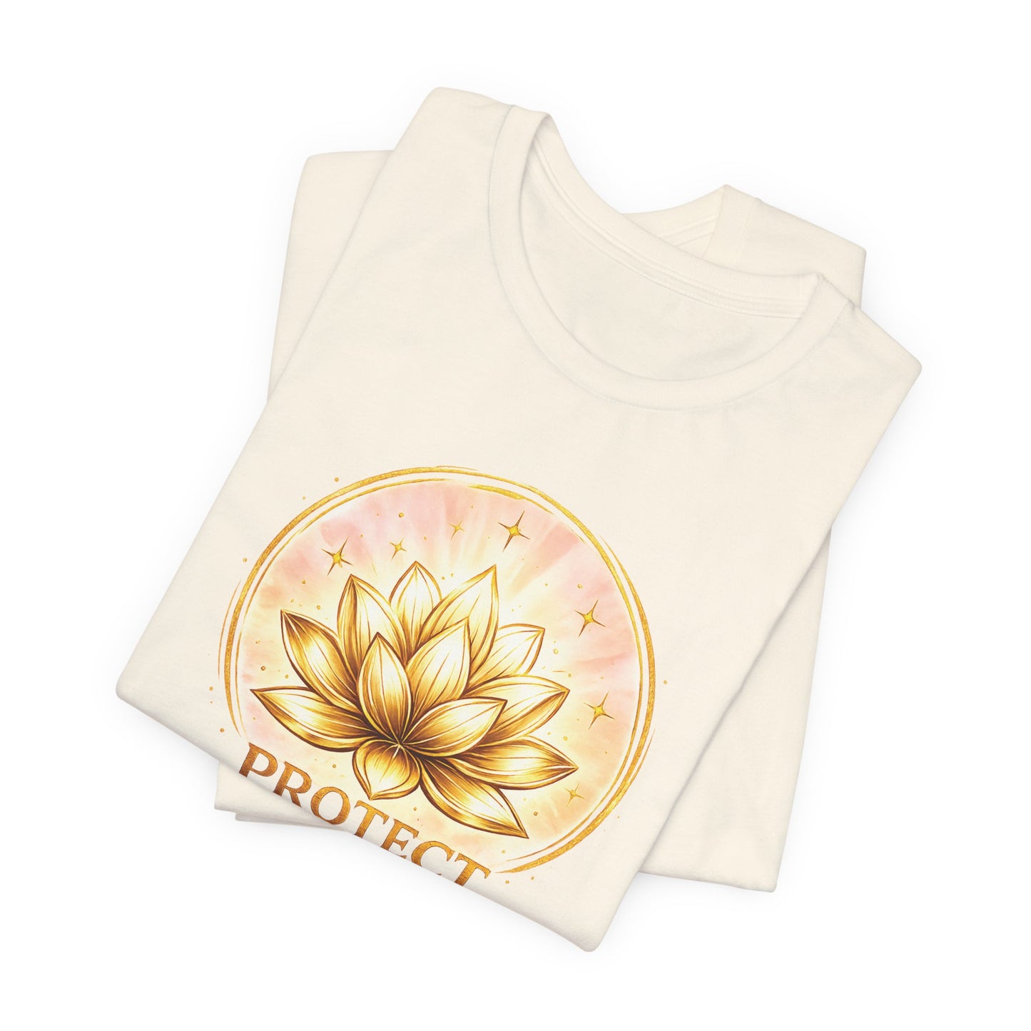 Protect Your Peace Lotus Tee — Spiritual Yoga Shirt for Mindfulness & Self-Care