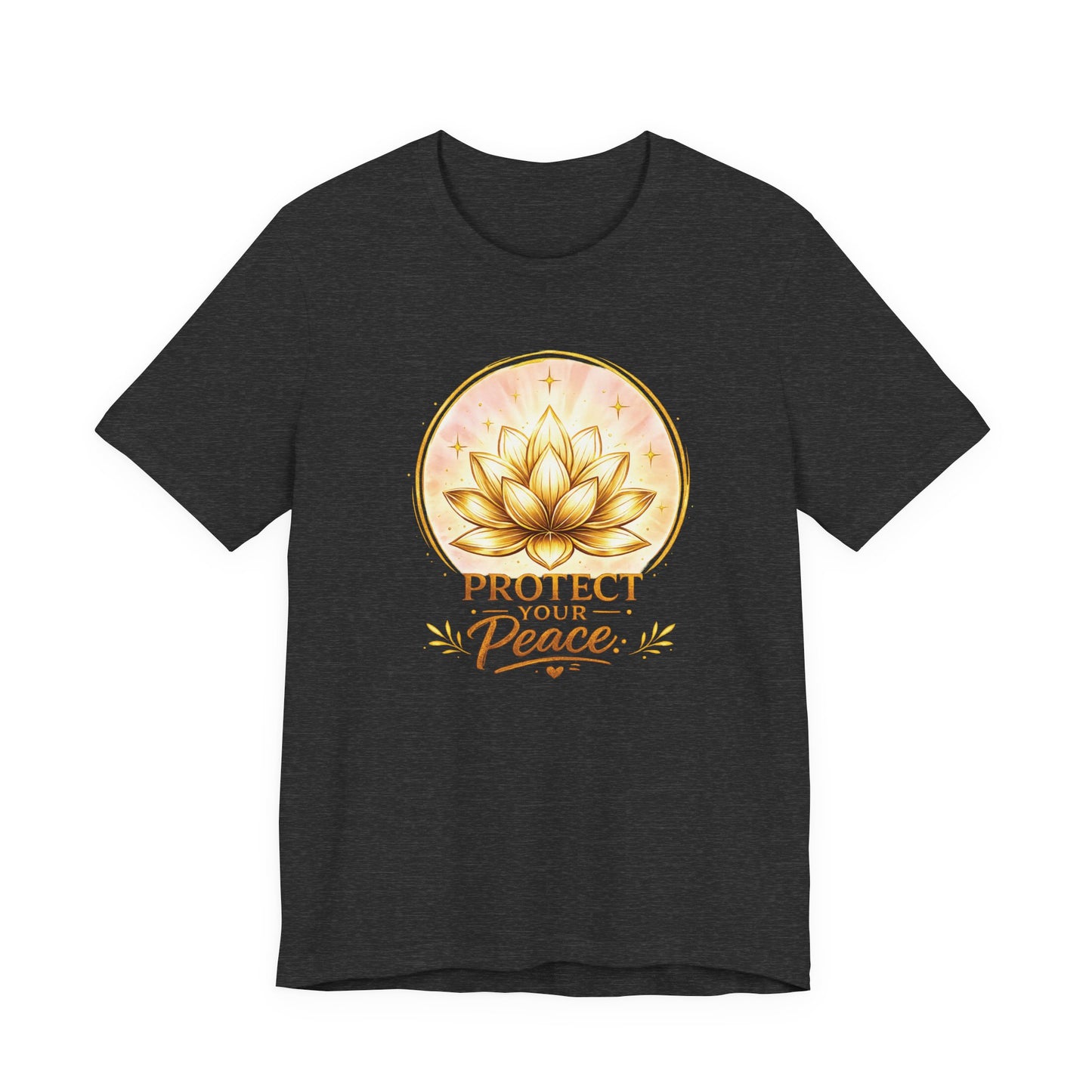 Protect Your Peace Lotus Tee — Spiritual Yoga Shirt for Mindfulness & Self-Care