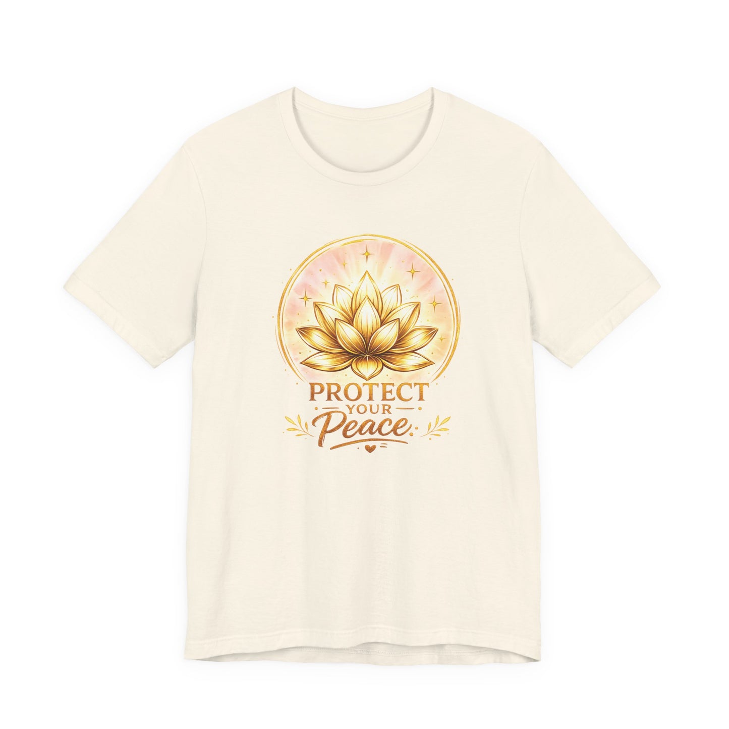 Protect Your Peace Lotus Tee — Spiritual Yoga Shirt for Mindfulness & Self-Care