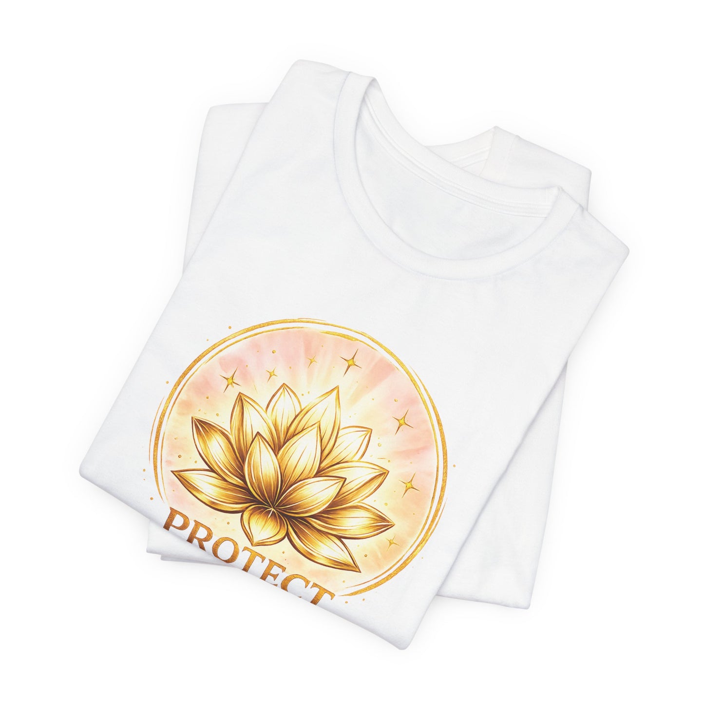 Protect Your Peace Lotus Tee — Spiritual Yoga Shirt for Mindfulness & Self-Care